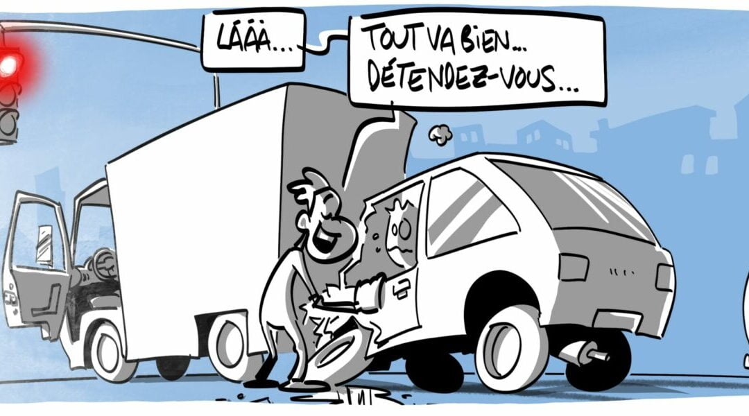 Dessin pédagogique sécurité routière