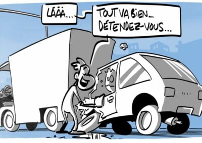 Dessin pédagogique sécurité routière